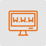 Icon depicting a desktop monitor with 'www' on it